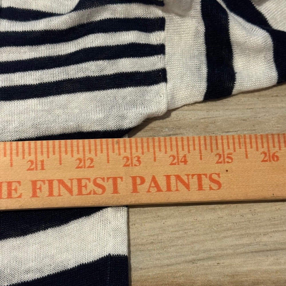 Rag & Bone JEAN Navy White Striped 100% Linen Sweater Top Medium RN108879 - Picture 5 of 6